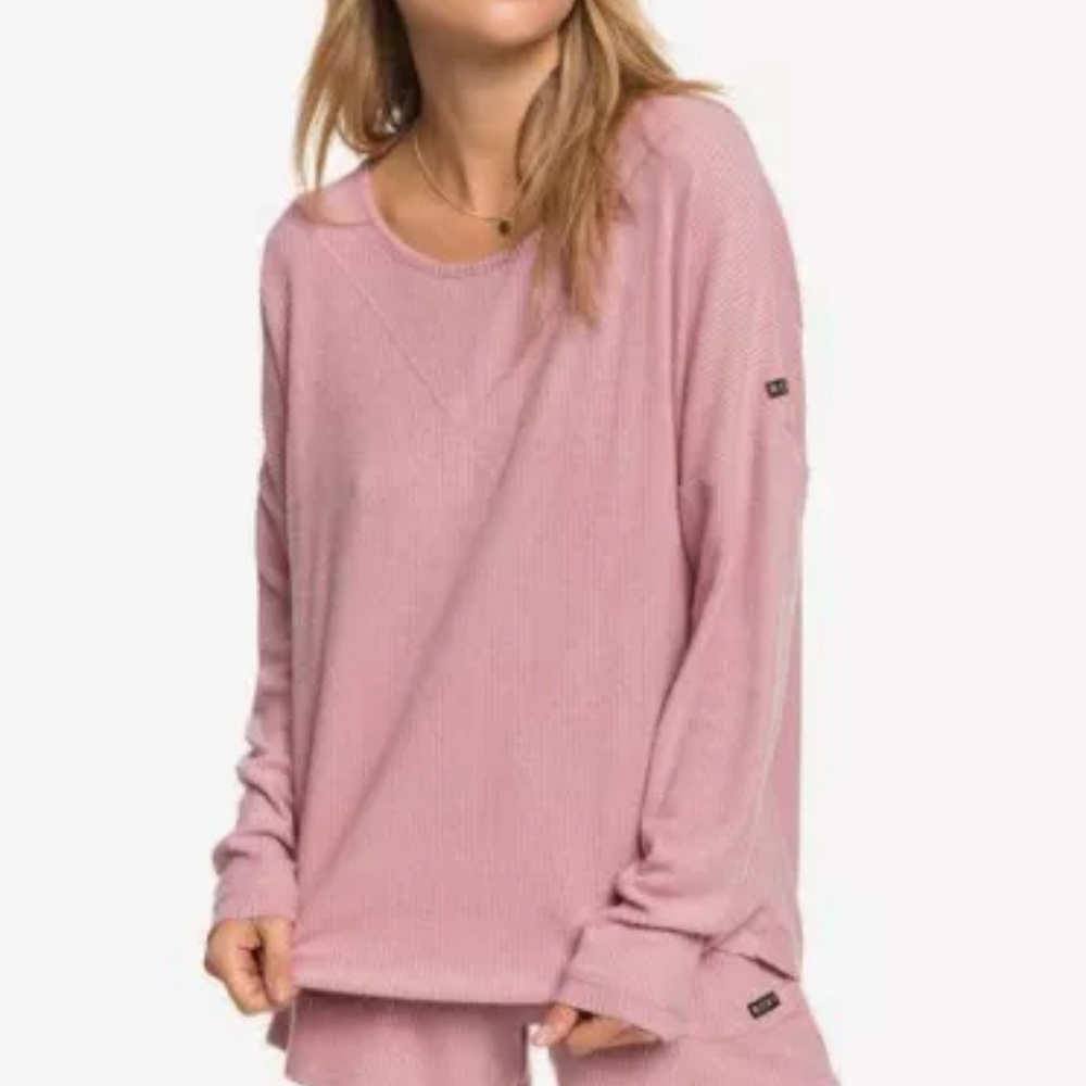 BNWT - Roxy Women's Sweet As Honey Soft Ribbed Knit Long Sleeve Top Sweater